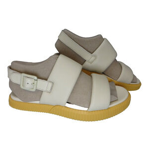 NEW Sorel Women 8 Sandals Tan Beige Puffer Leather Sling Back